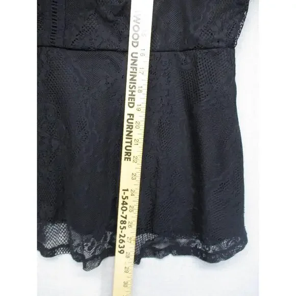 Torrid Black Lace Feminine Chic High Neckline Sleeveless Blouse Top Women Size 3 - Picture 8 of 12